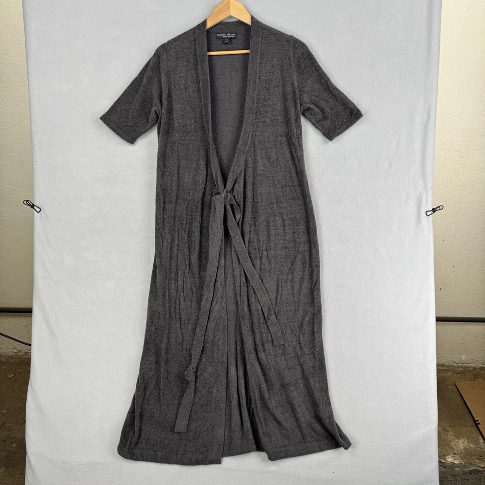 Barefoot Dreams Wrap Dress Womens Small Gray CozyChic Ultra Lite Casual Midi